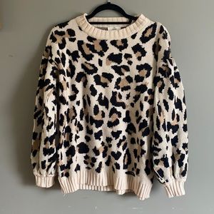 Pink Lily Leopard Print sweater